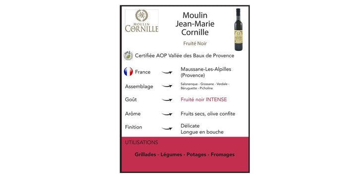 HUILE D'OLIVE CORNILLE FRUITÉ NOIR 500ML