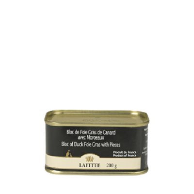 BLOC DE FOIE GRAS DE CANARD AVEC MORCEAUX 200G – Lafitte