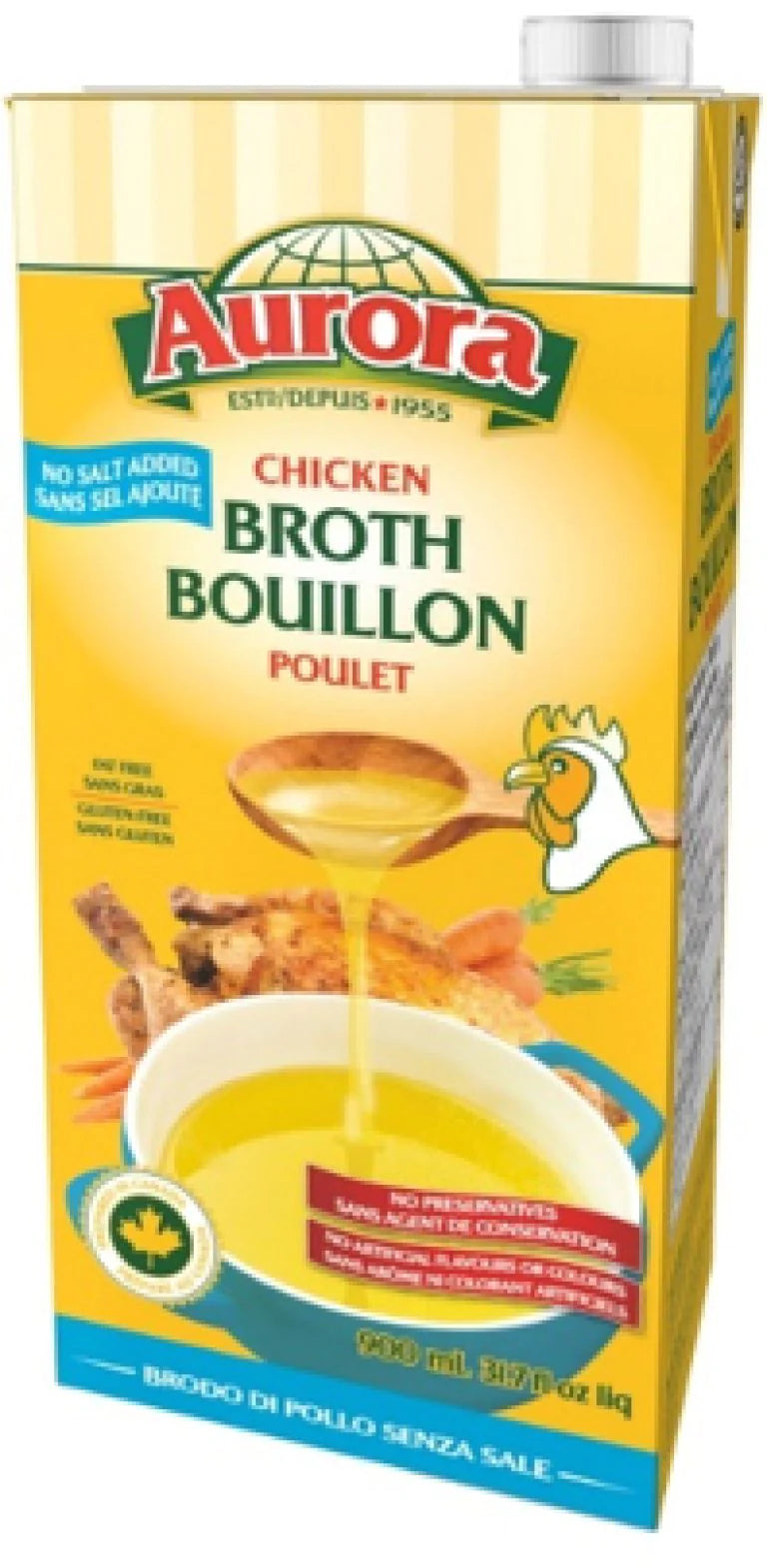 Bouillon poulet sans sel ajouté 900ml
