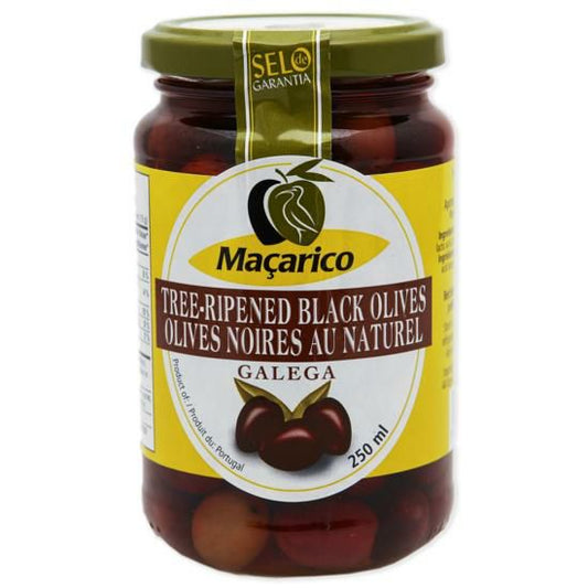 Natural black olives Galega 250ml
