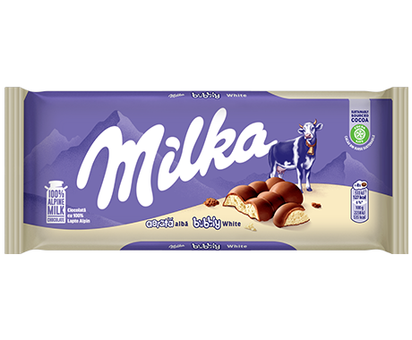 Milka white bubbles 90g