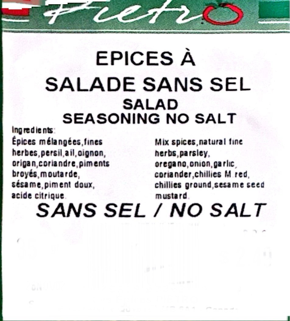 Epices A Salade Sans Sel 35g