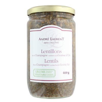 Champagne lentils cooked in goose fat 600g