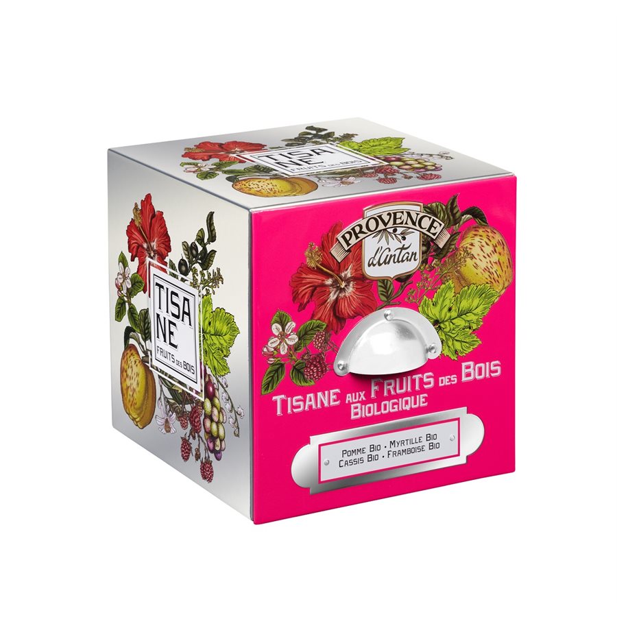 TISANE FRUITS DES BOIS BIO - CUBE MÉTAL 24 sachets