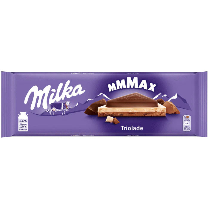 MILKA MMMAX TRIOLADE AVEC 3 TYPES DE CHOCOLAT AU LAIT DES ALPES 280G