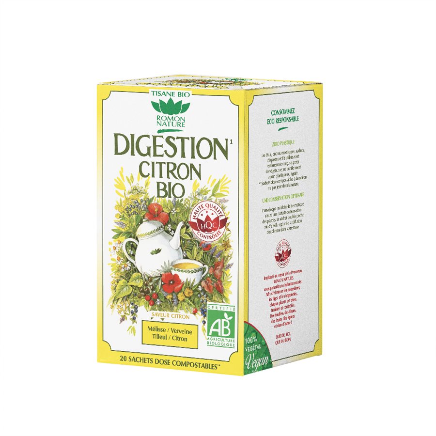 ROMON DIGESTION LEMON ORGANIC HERBAL TEA 20 bags