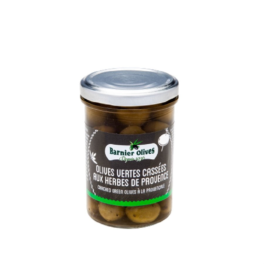 BROKEN GREEN OLIVES WITH HERBS FROM PROVENCE 115G