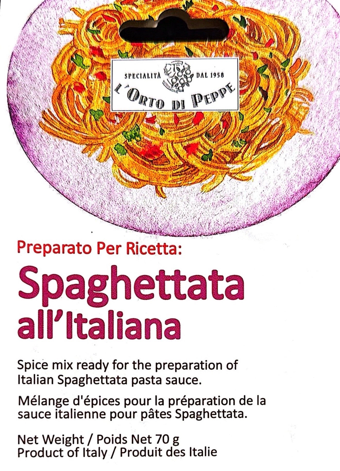 Mélange d’épices pour pâtes 70g L’Orto di Peppe Italie