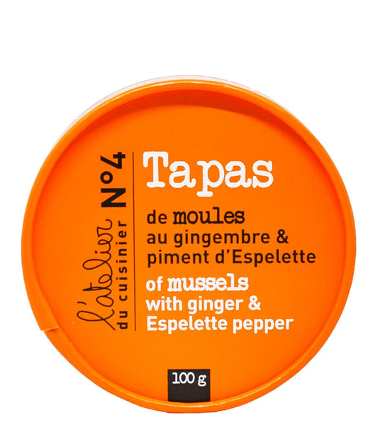 TAPAS L'ATELIER MOULES GINGEMBRE PIMENT D'ESPELETTE 100G