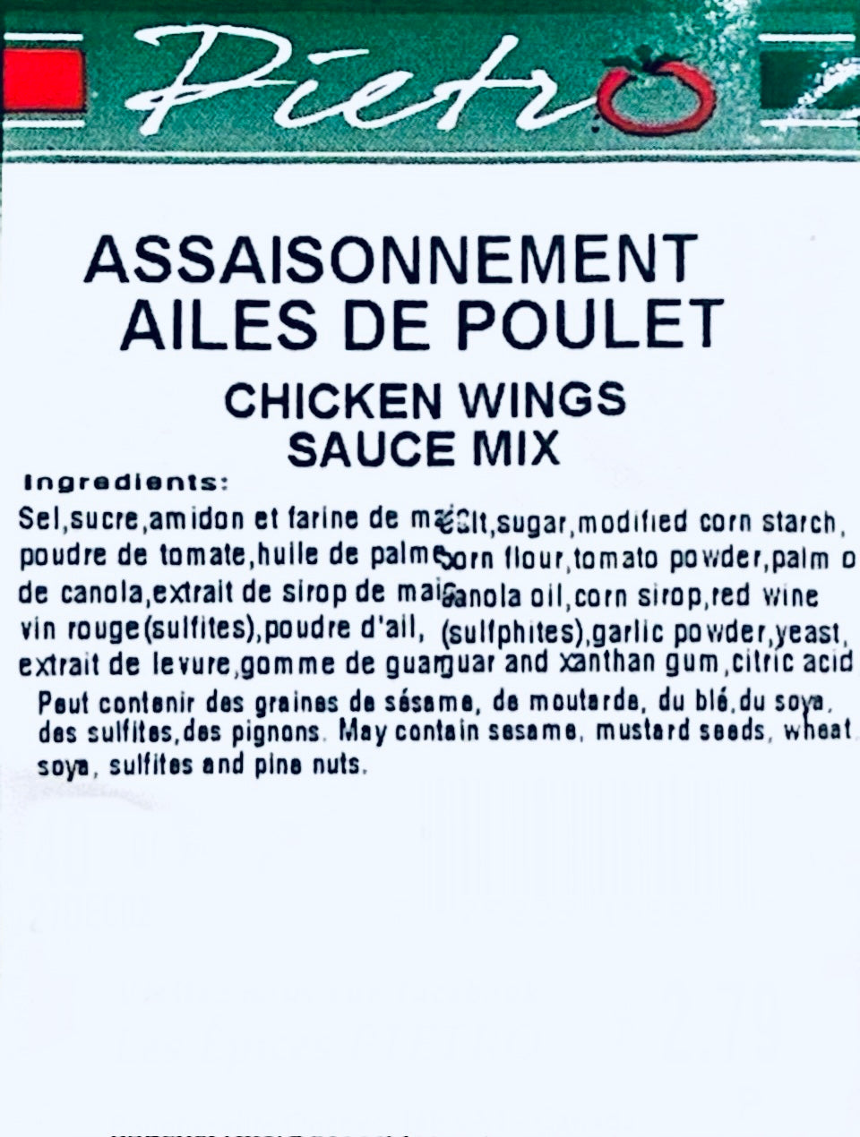 Assaisonnement à ailes de poulet 40g