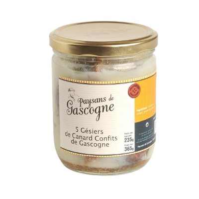 GASCOGNE CONFIT DUCK GIZZERS 365G