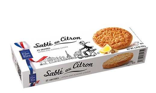 BISCUITS FILET BLEU SABLÉ CITRON  AUX AMANDES 150G