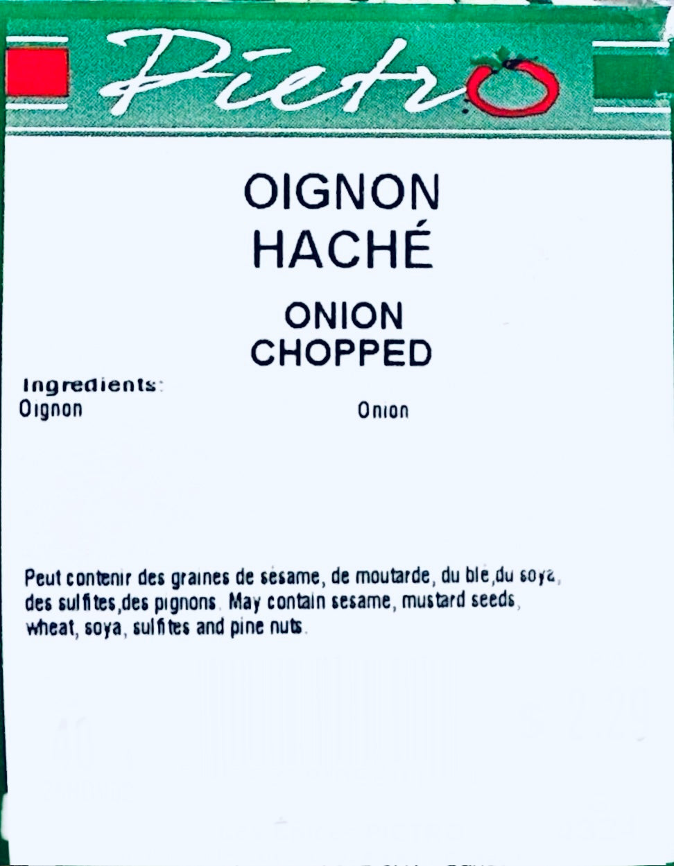 Chopped onion 40g