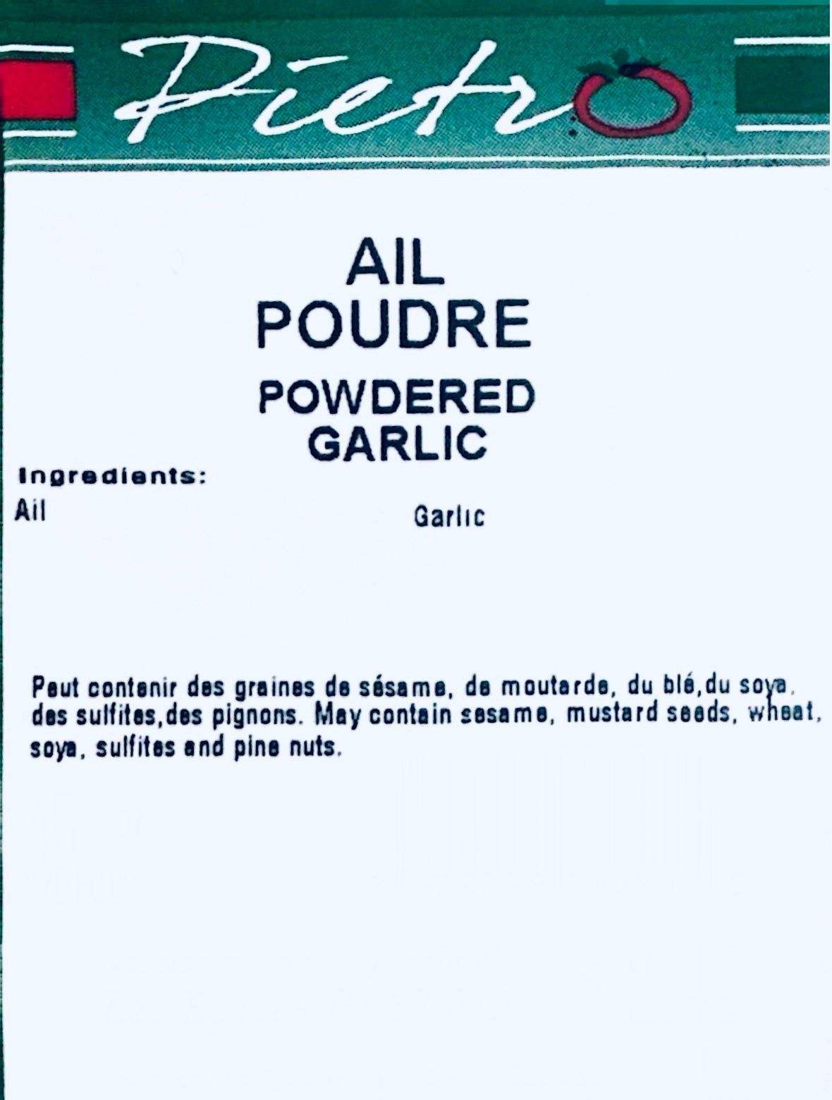 AIL EN POUDRE 45G ÉPICES PIETRO – SAVEUR INTENSE ET PRATIQUE