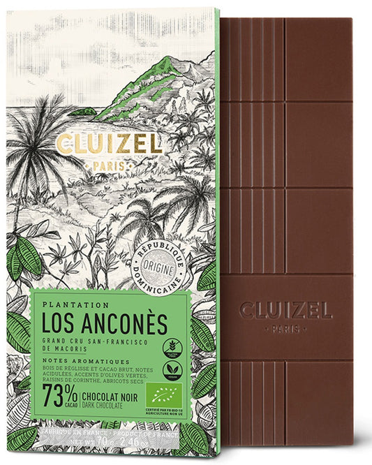 CLUIZEL ORGANIC LOS ANCONES DARK CHOCOLATE 73% 70G