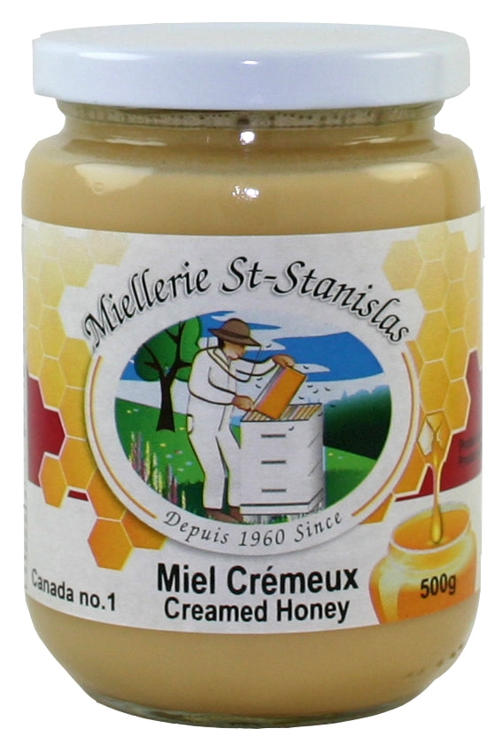 MIEL DE TRÈFLE CRÉMEUX BLANC 500G – ST-STANISLAS