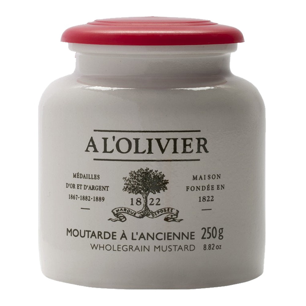 OLD-FASHIONED OLIVIER MUSTARD IN STONEWARE POT 250G