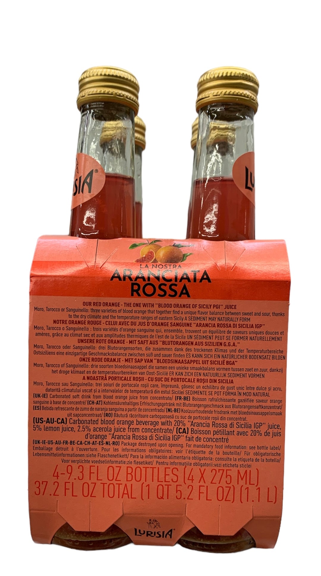 Boisson Petillant La Nostra Aranciata Rossa 4X275ml