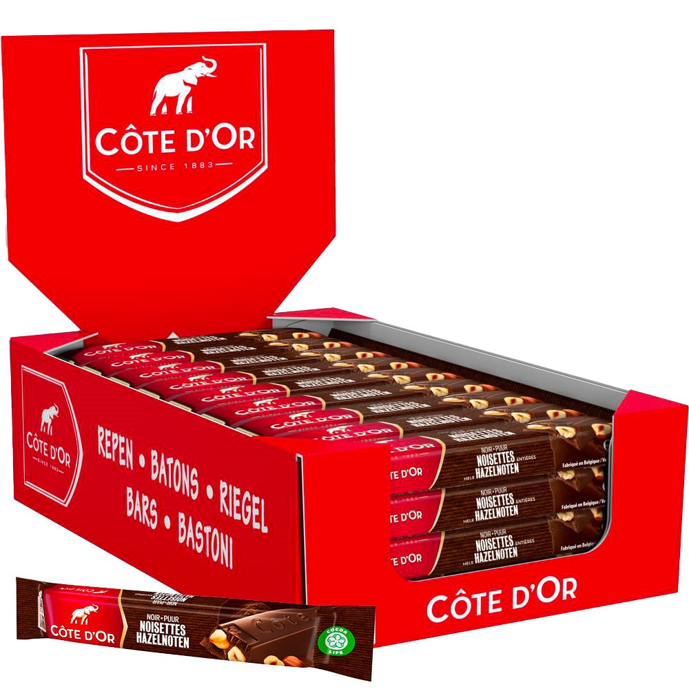 CHOCOLAT CÔTE D'OR BÂTON NOIR NOISETTES 32x45G