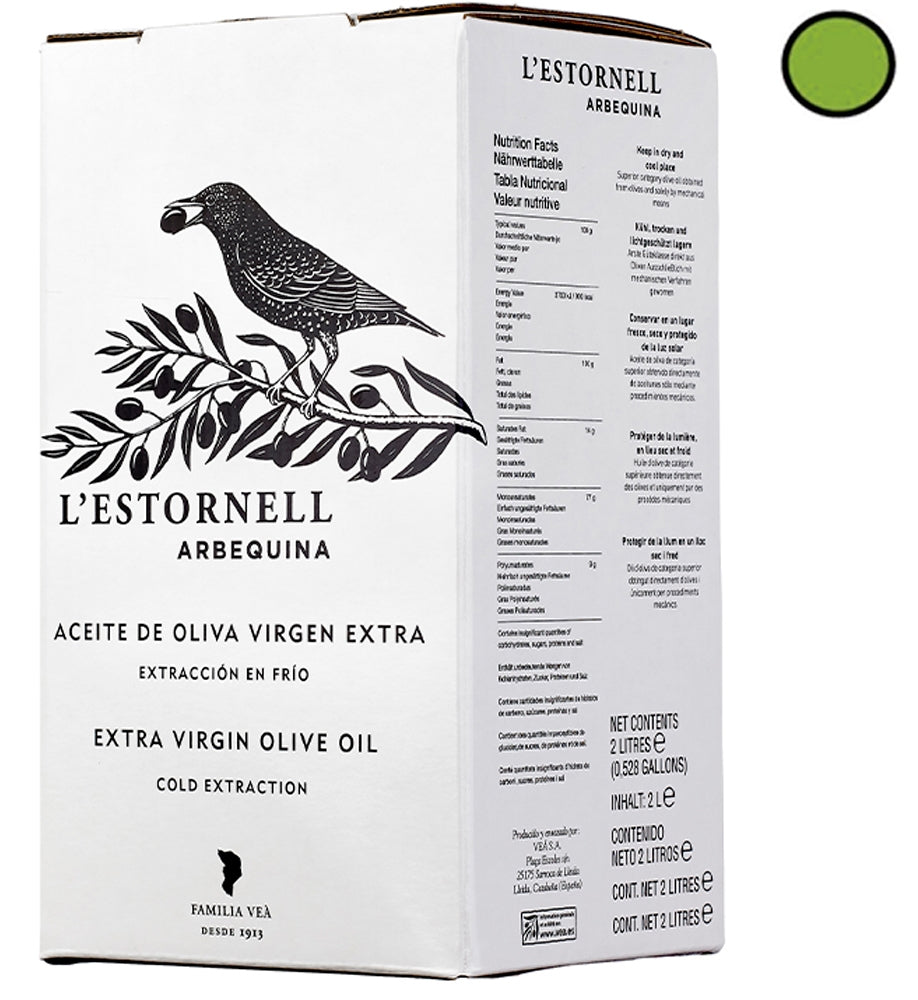HUILE D'OLIVE VIERGE EXTRA ESTORNELL ARBEQUINA N&B 2L