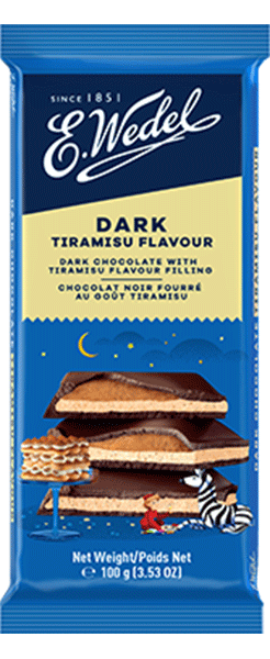 Chocolat noir fourré au gôut tiramisu 100g