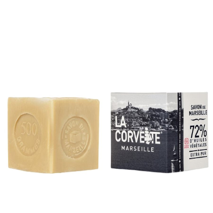 CUBE OF AUTHENTIC MARSEILLE SOAP EXTRA PURE BOX 500g