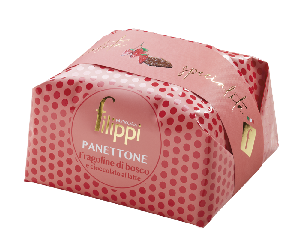PANETTONE AUX FRAISES DES BOIS ET CHOCOLAT AU LAIT 500g