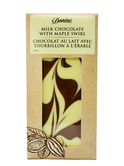 Chocolat au lait avec tourbillon à l'érable 100g