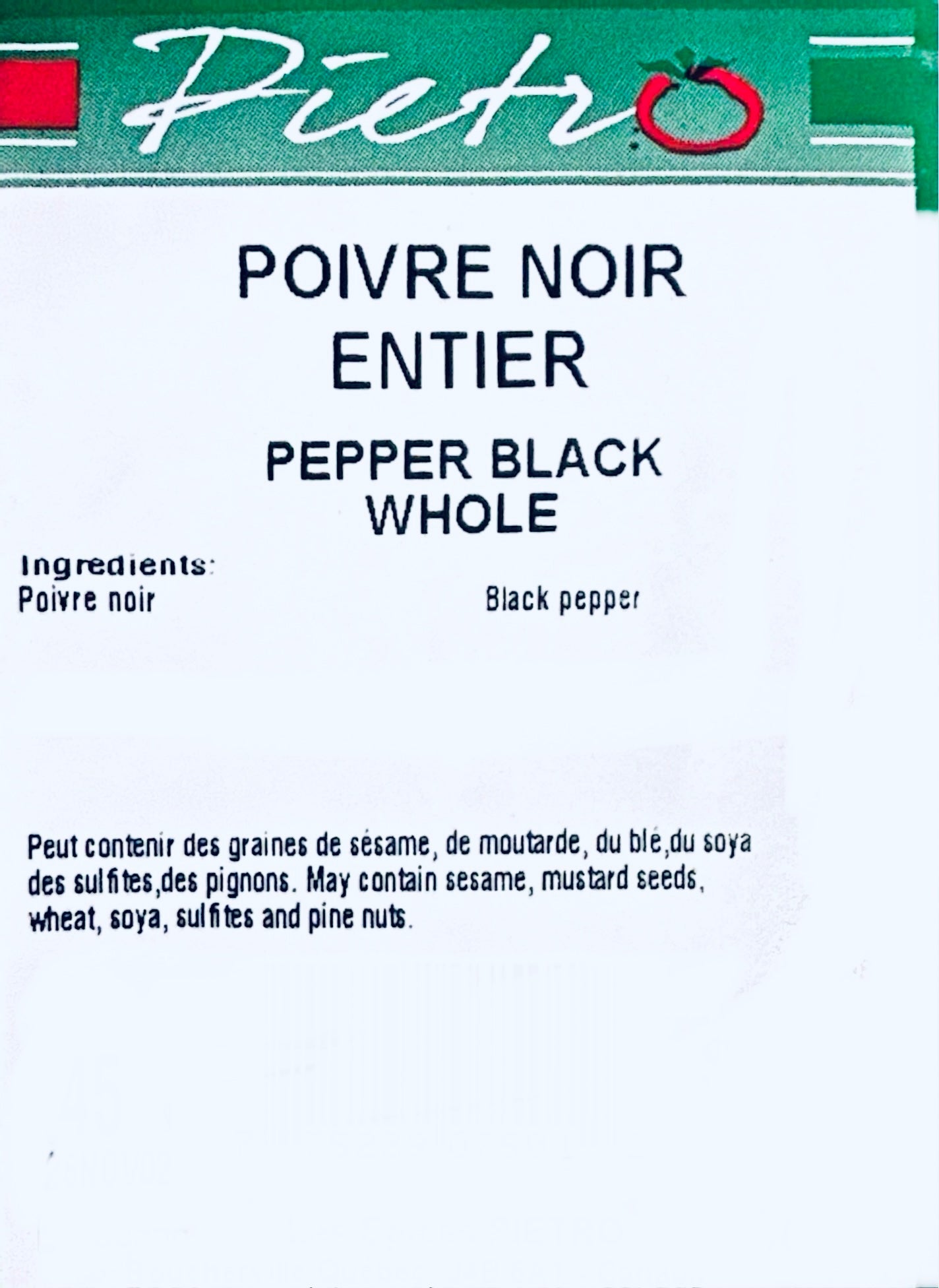 Whole black pepper 45g