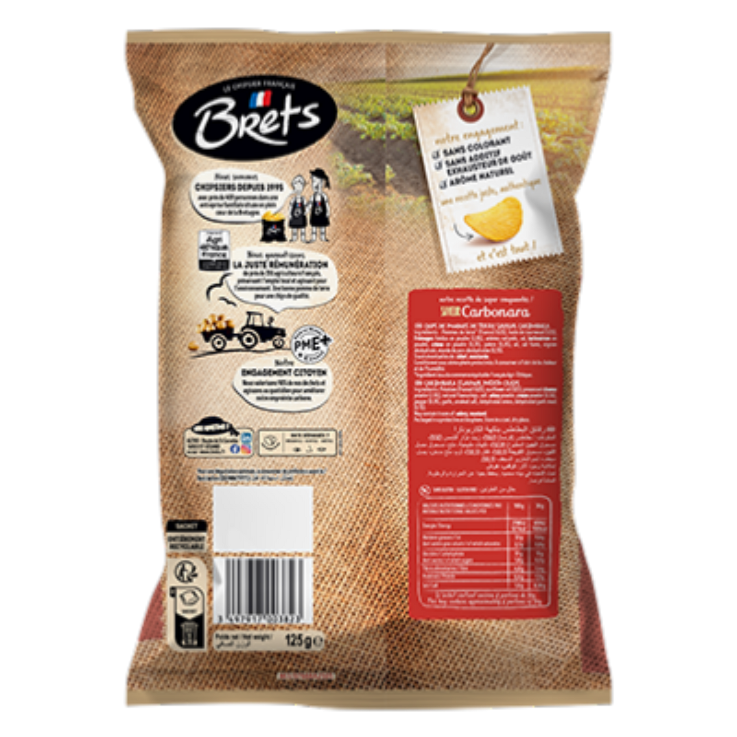 Chips Bret’s Saveur Carbonara 125g – Chips Françaises Authentiques au Goût Crémeux et Fromagé