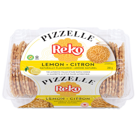 Pizzelle au Citron Reko 200 g – Biscuits Italiens Croquants au Citron