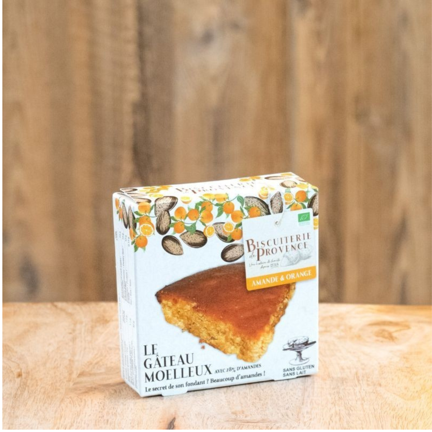AMANDIER DU VENTOUX BIO ORANGE 225 g – Biscuiterie de Provence | Gâteau Moelleux Bio aux Amandes & à l’Orange | Sans Gluten | Sans Lait | Fabriqué en France