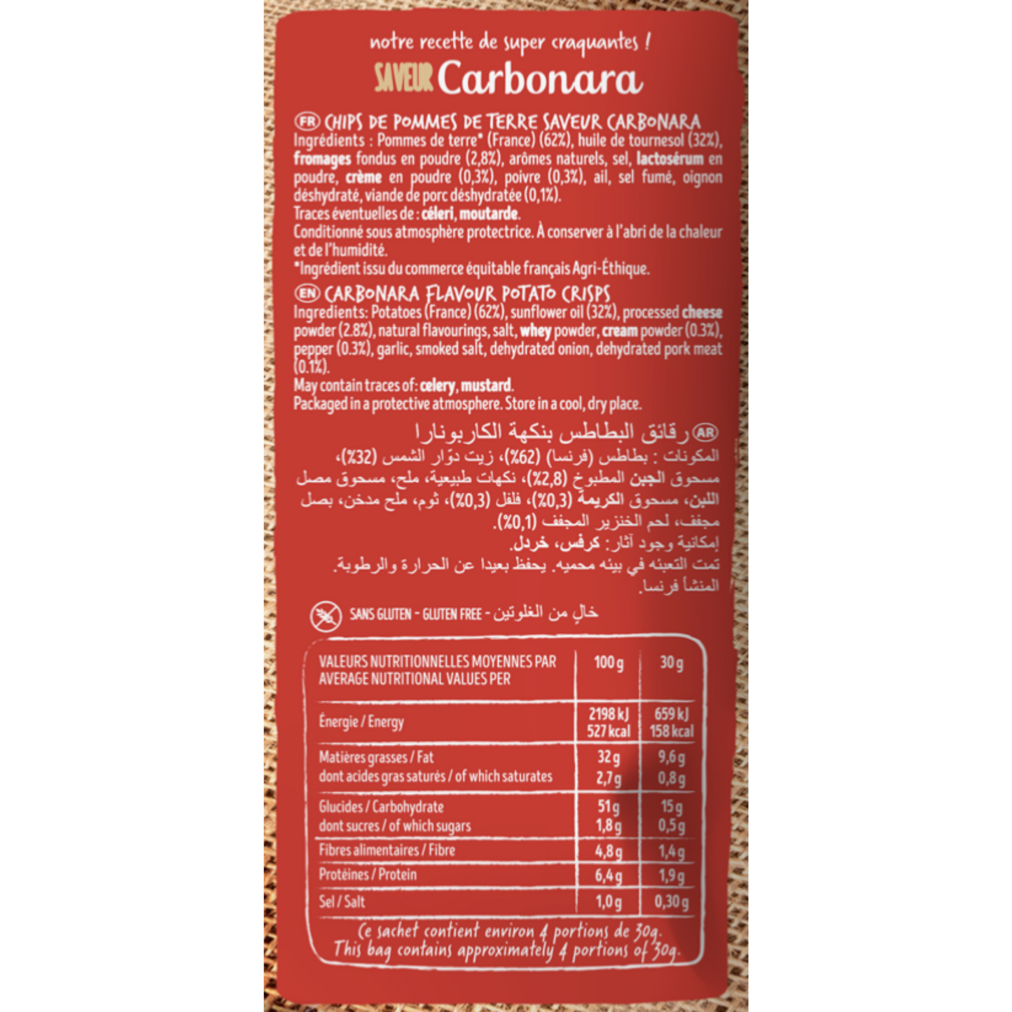 Chips Bret’s Saveur Carbonara 125g – Chips Françaises Authentiques au Goût Crémeux et Fromagé