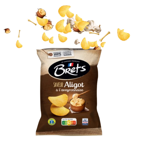 Chips Bret’s Saveur Aligot à l’Aveyronnaise 125g – Chips Françaises Authentiques au Goût Fromagé Traditionnel