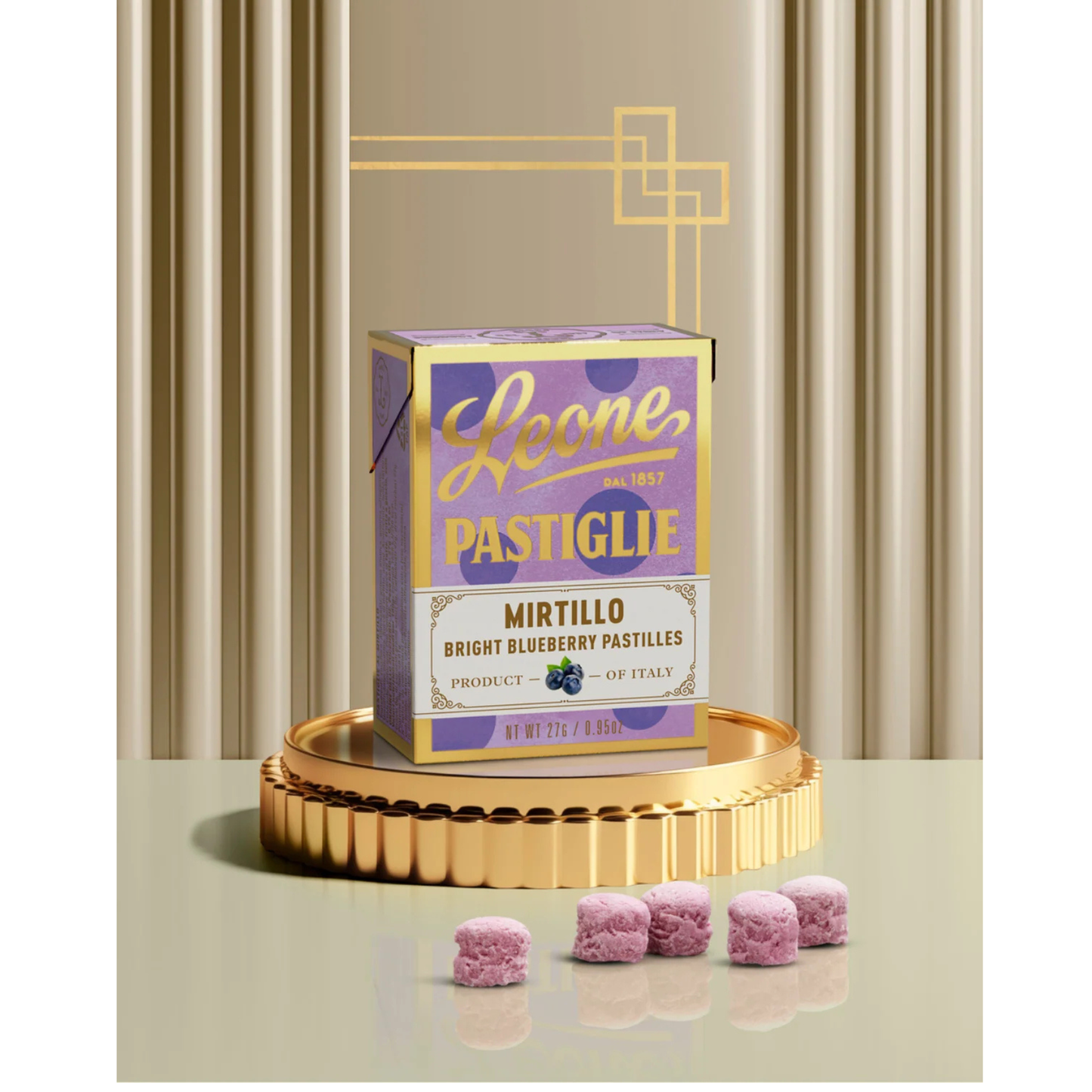 Pastilles Leone Myrtille 27g — Bonbons Italiens Traditionnels depuis 1857 | Sans Gluten
