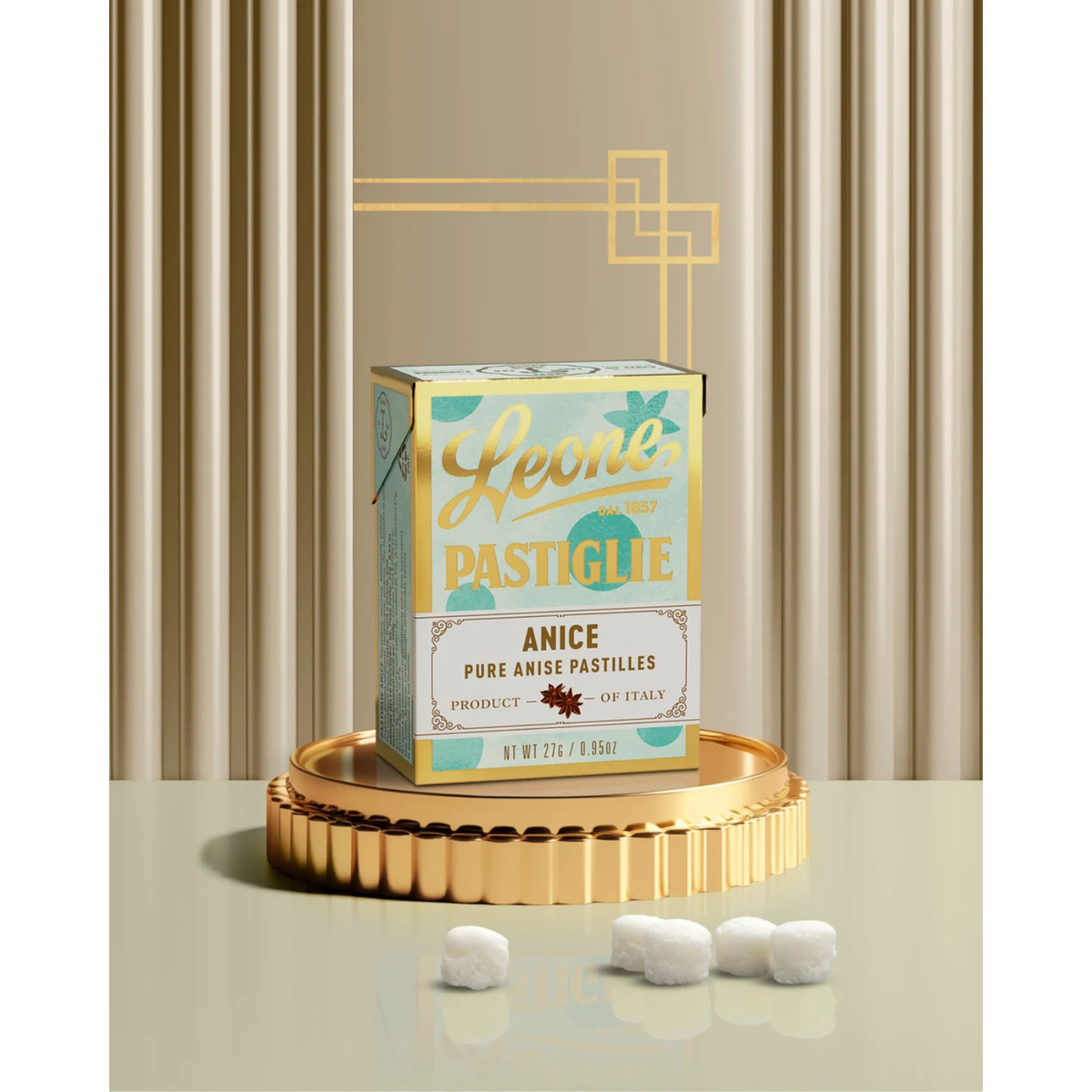 Pastilles Leone Anis 27g — Bonbons Italiens Traditionnels depuis 1857 | Sans Gluten