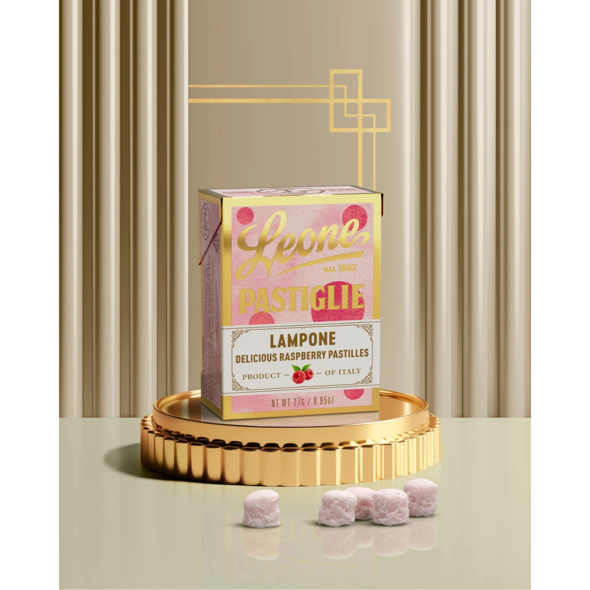 Pastilles Leone Framboise 27g — Bonbons Italiens Traditionnels depuis 1857 | Sans Gluten