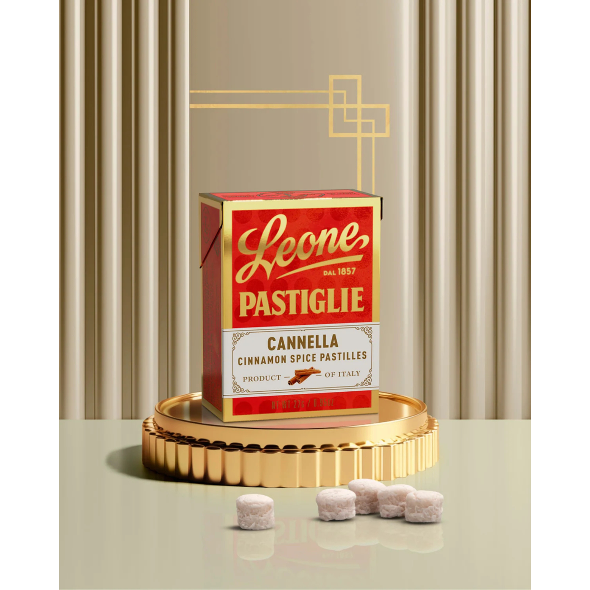 Pastilles Leone Cannelle 27g — Bonbons Italiens Traditionnels depuis 1857 | Sans Gluten