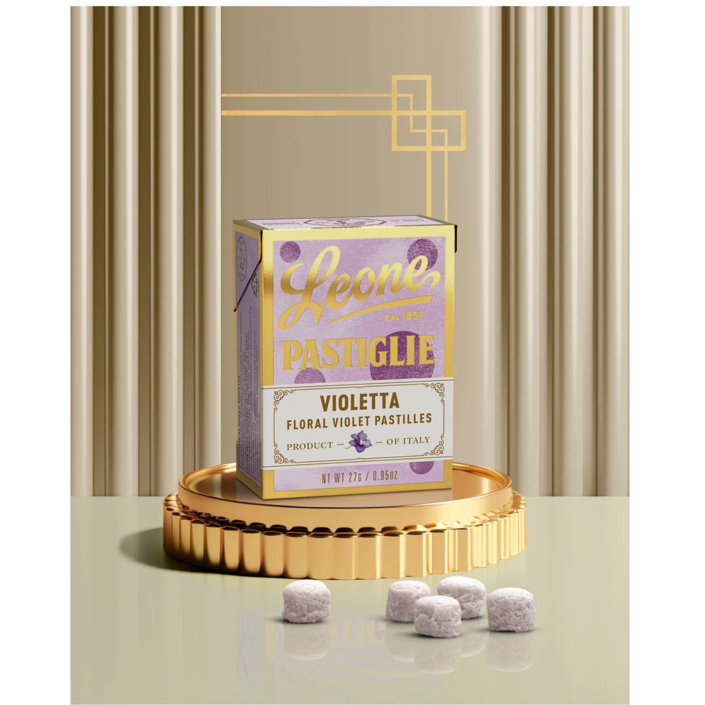 Pastilles Leone Violette 27g — Bonbons Italiens Traditionnels depuis 1857 | Sans Gluten