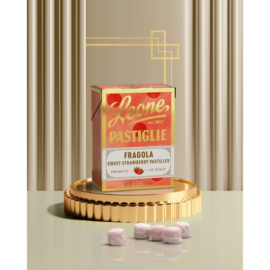 Pastilles Leone Fraise 27g — Bonbons Italiens Traditionnels depuis 1857 | Sans Gluten