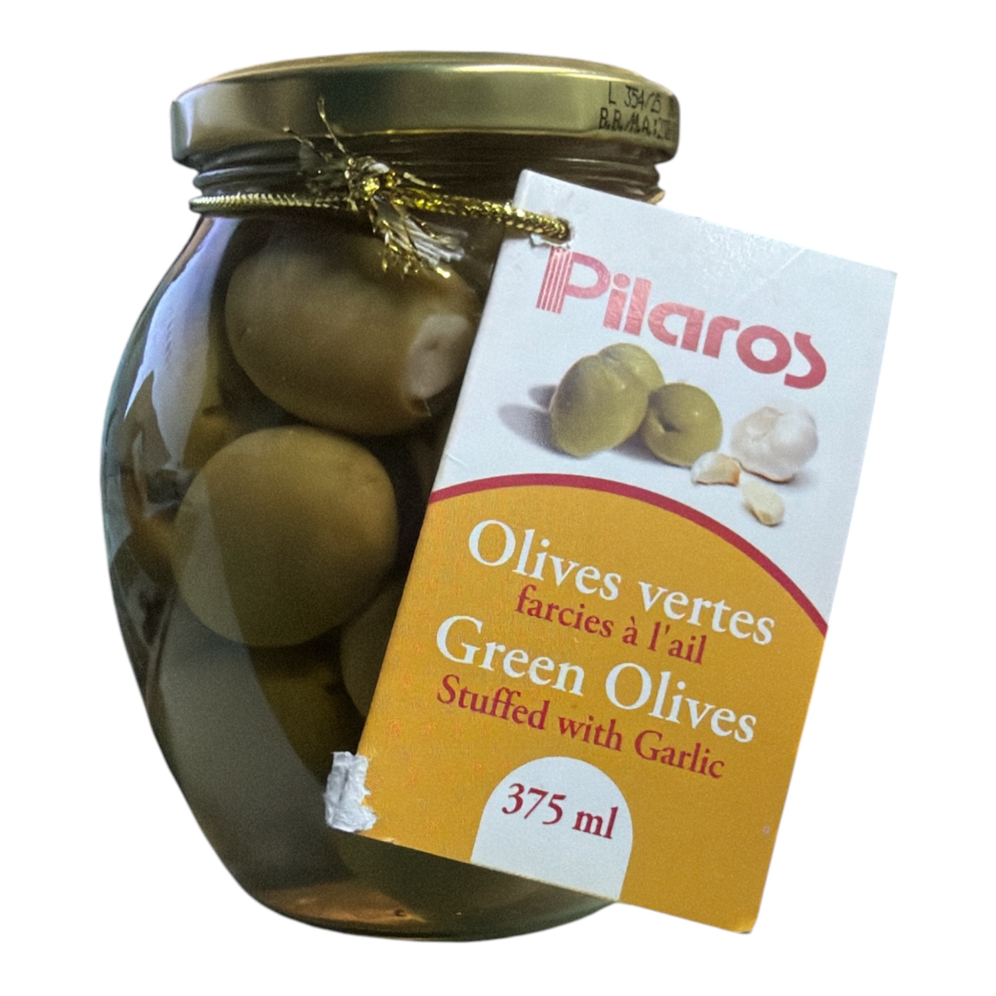 Pilaros 500 ml Green Greek Olives Stuffed with Garlic – Authentic Mediterranean Flavor