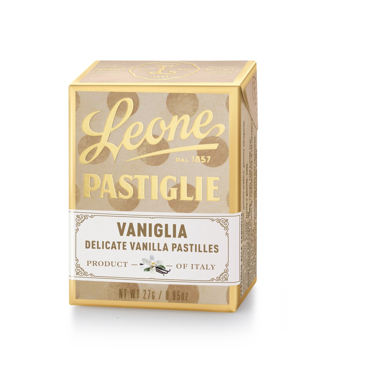 Pastilles Leone Vanille 27g — Bonbons Italiens Traditionnels depuis 1857 | Sans Gluten