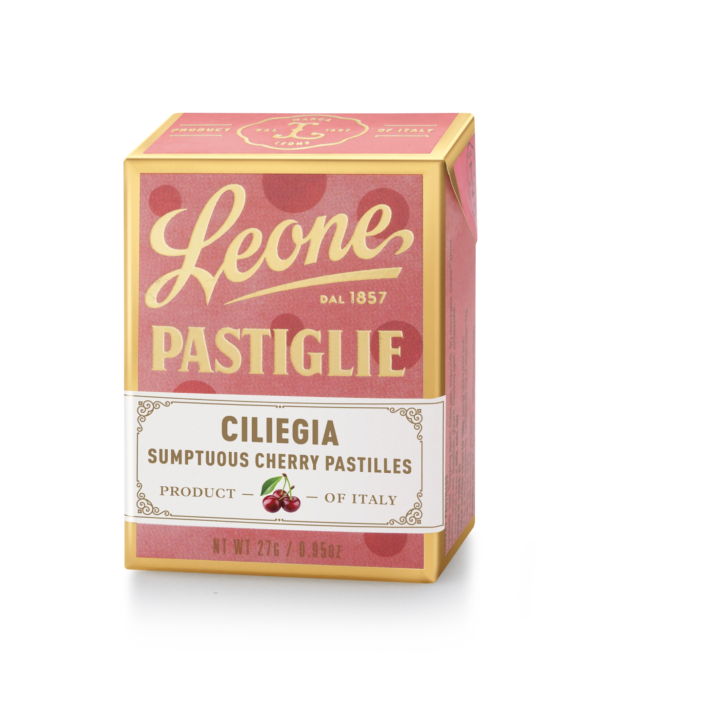 Pastilles Leone Cerise 27g — Bonbons Italiens Traditionnels depuis 1857 | Sans Gluten
