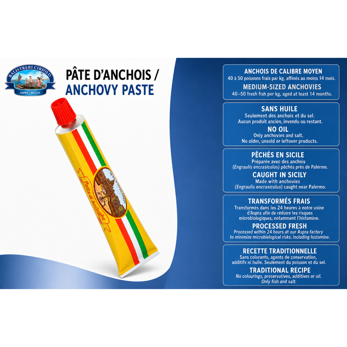 Balistreri Anchovy Paste 60g – Artisan Sicilian Cream