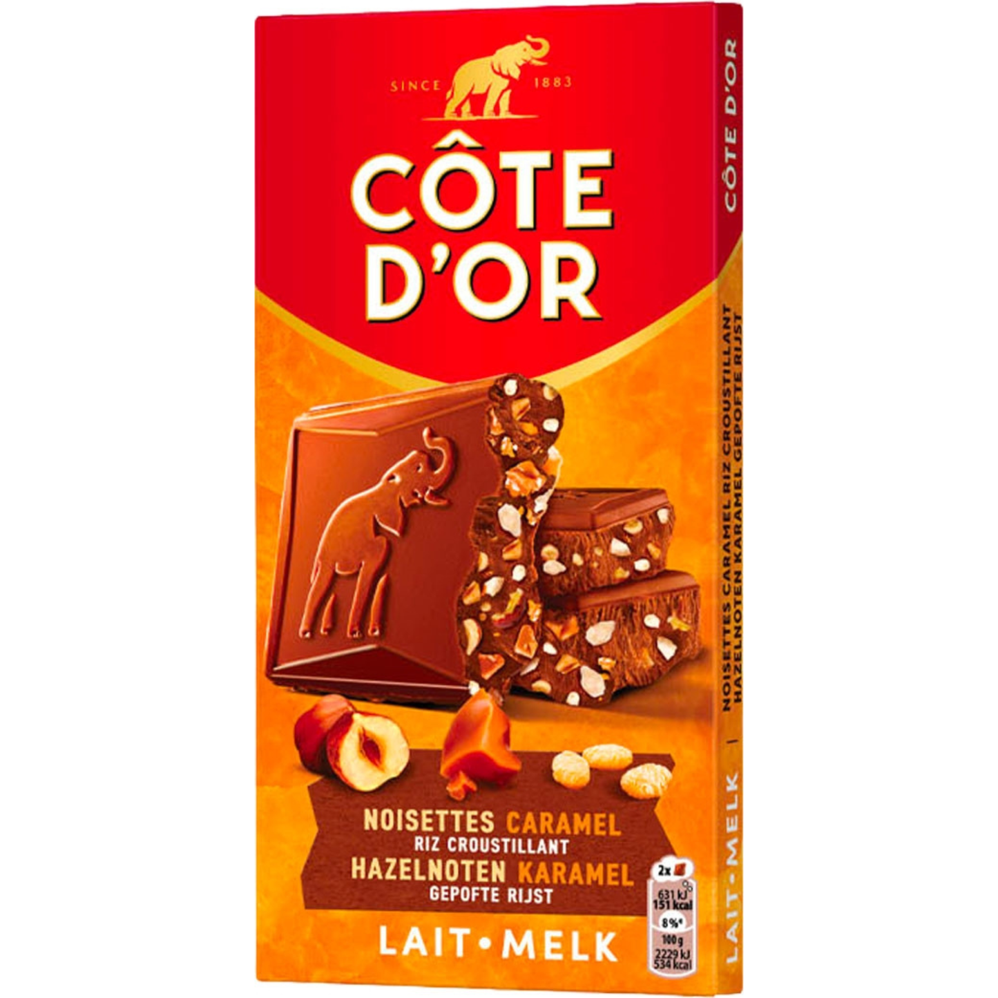 Côte d'Or Milk Chocolate with Hazelnuts, Caramel & Crispy Rice 170 g – Gourmet Belgian Chocolate