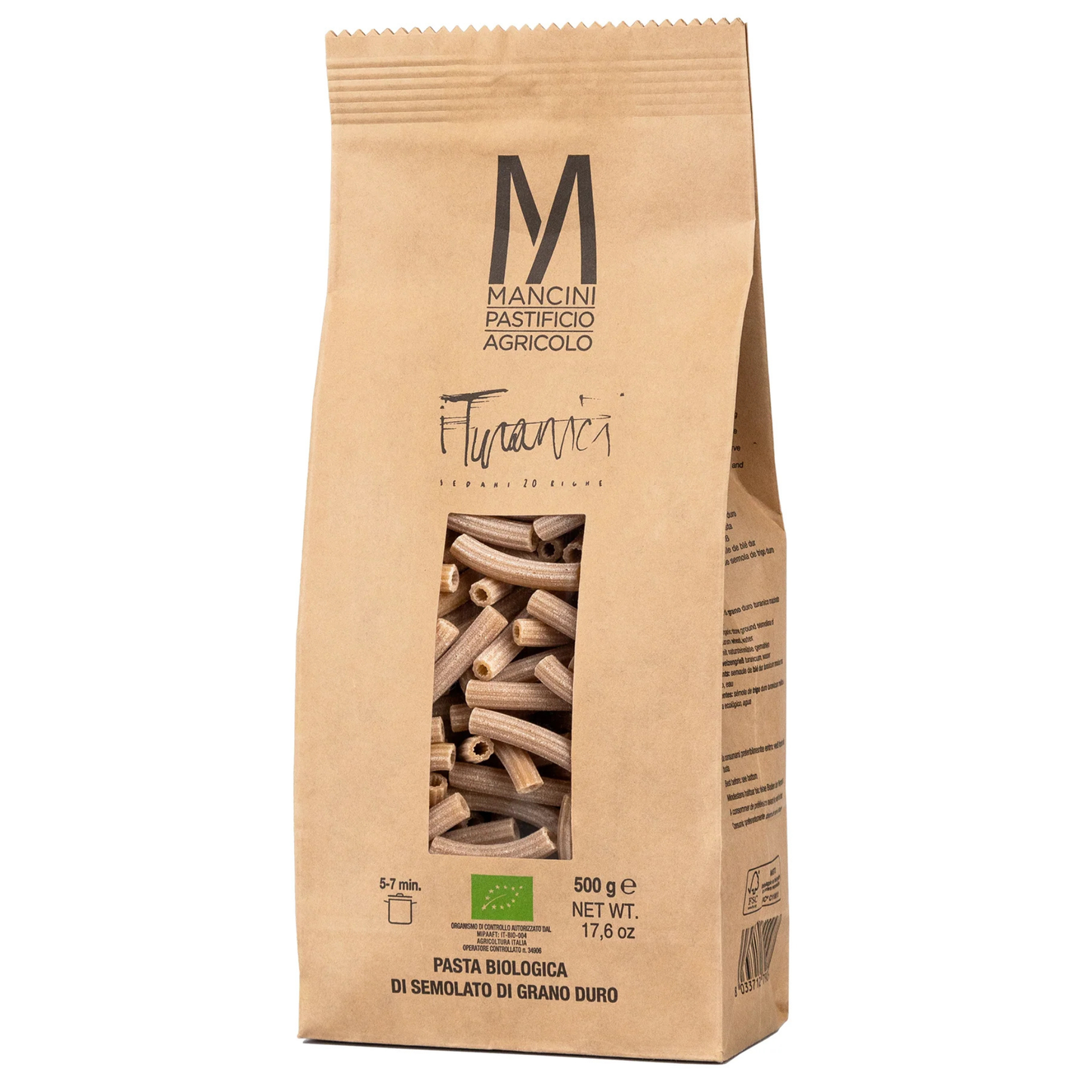 PENNE LISSE 500G MANCINI – PÂTES AU BLÉ KHORASAN BIO ITALIEN