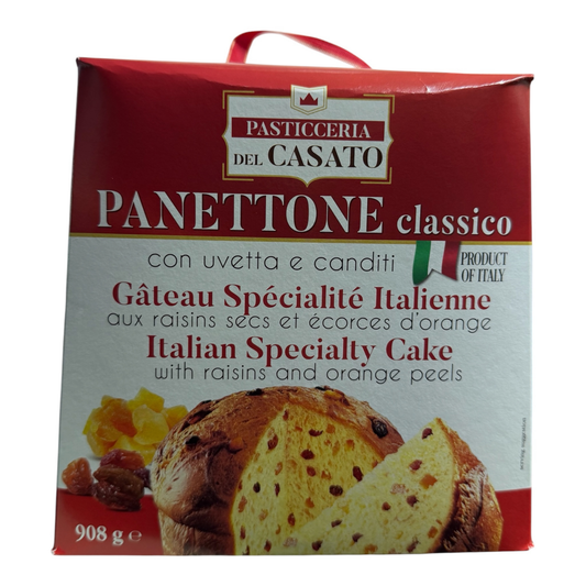 Pasticceria del Casato Panettone Classico Italien 908 g – Gâteau Traditionnel de Noël