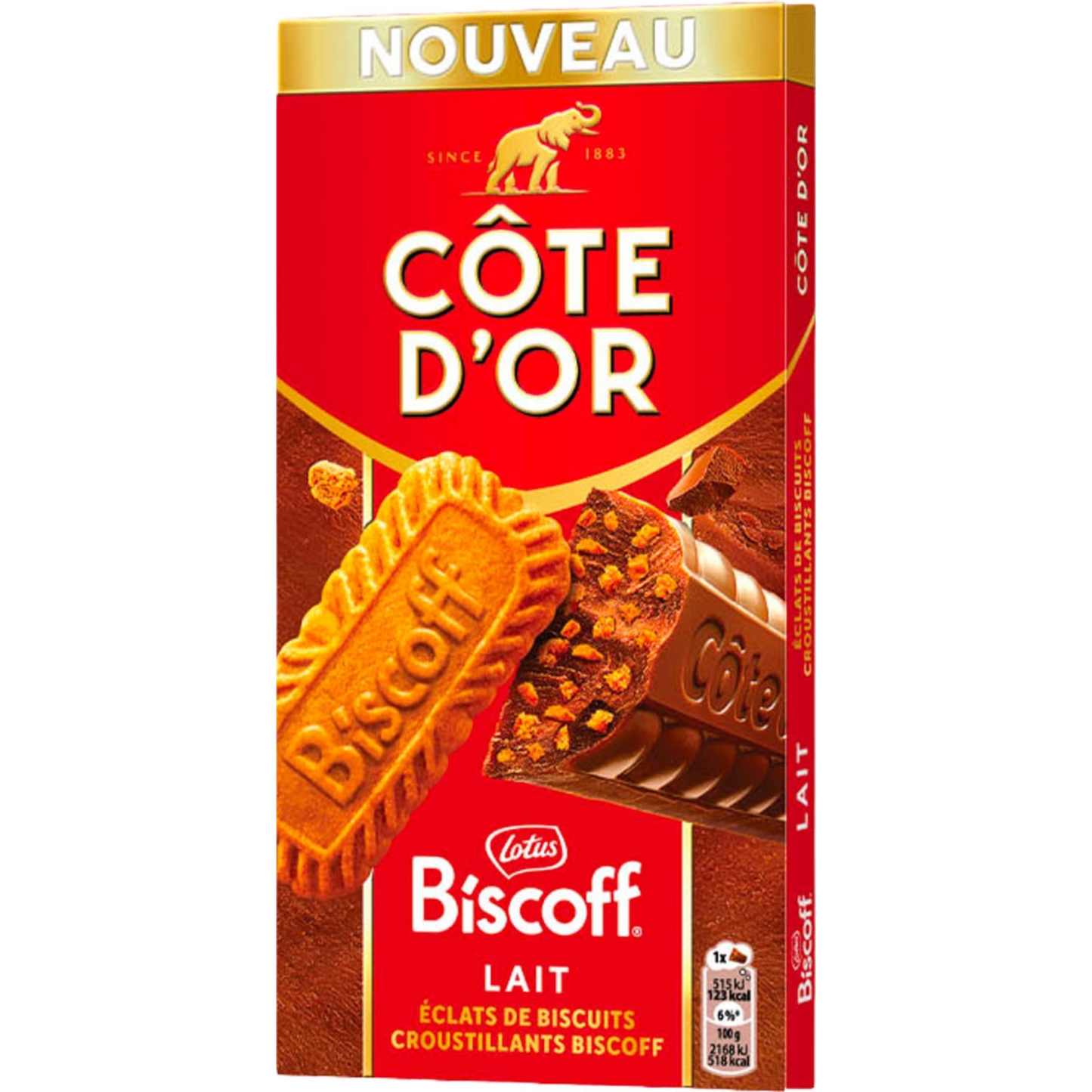 CÔTE D'OR MILK BISCOFF CHOCOLATE 190g – Belgian Milk Chocolate & Crunchy Biscoff Biscuit Pieces