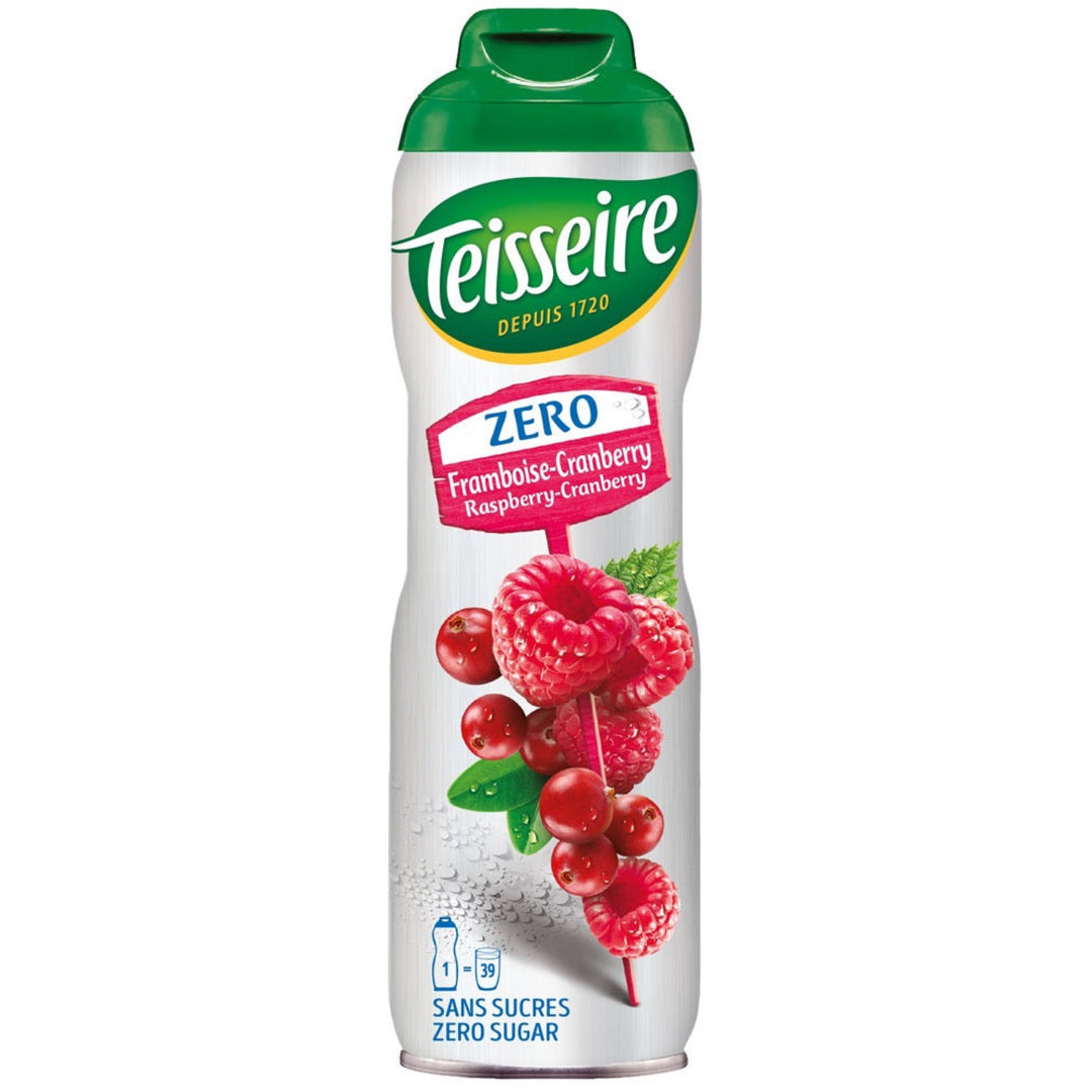 TEISSEIRE SYRUP 0% Sugar Free RASPBERRY CRANBERRY 600ML