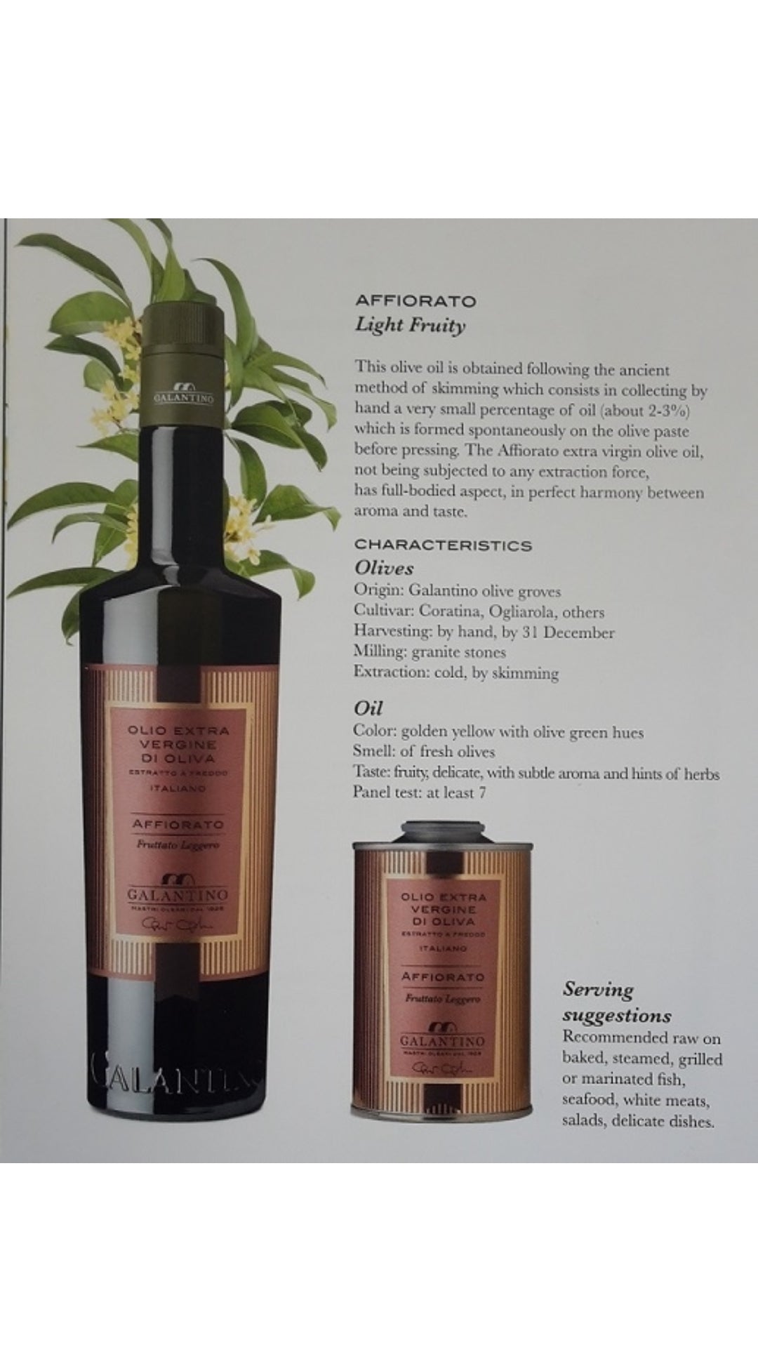 Affiorato Extra virgin olive oil 250ml